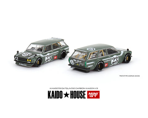 Kaido House x Mini GT 1:64 Datsun Kaido 510 Wagon Carbon Fiber V3 - Unrivaled USA