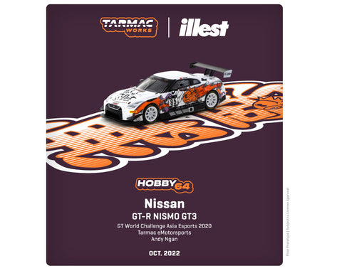 Tarmac Works 1:64 Nissan GT-R Nismo GT3 GT World Challenge Asia Esports 2020 Tarmac eMotorsports -  HOBBY64 - Unrivaled USA