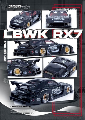 Inno64 1:64 Mazda RX-7 (FD3S) LB-Super Silhouette in Black - Unrivaled USA