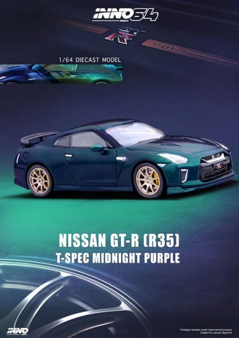 Inno64 1:64 Nissan GT-R (R35) T-Spec in Midnight Purple - Unrivaled USA