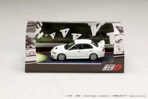 Hobby Japan 1:64 Mitsubishi Lancer RS Evolution Ⅳ - Initial D vs Takumi Fujiwara with Seiji Iwaki Figure - Unrivaled USA