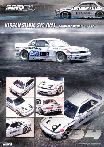 Inno64 1:64 Nissan Silvia S13 (V2) "Pandem/Rocket Bunny" in White - Unrivaled USA