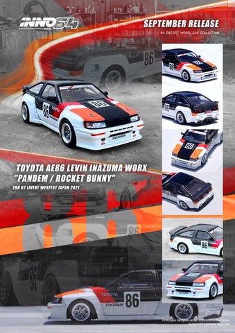 Inno64 1:64 Toyota AE86 Levin Inazuma Worx "Pandem/RocketBunny" - TRD N2 Livery Wekfest Japan 2021 - Unrivaled USA