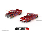 Kaido House x Mini GT 1:64 Chevrolet Silverado Dually on Fire V1 – Red with Flames - Unrivaled USA