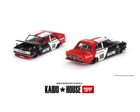 Kaido House x Mini GT 1:64 Datsun Street 510 Racing V1 - Unrivaled USA