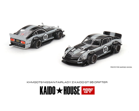 Kaido House x Mini GT 1:64 Nissan Fairlady Z Kaido GT 95 Drifter V1 – Black Grey – Limited Edition - Unrivaled USA