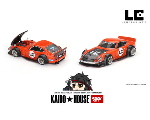 Kaido House x Mini GT 1:64 Nissan Fairlady Z Kaido GT “Orange Bang” Larry Chen V1 - Unrivaled USA