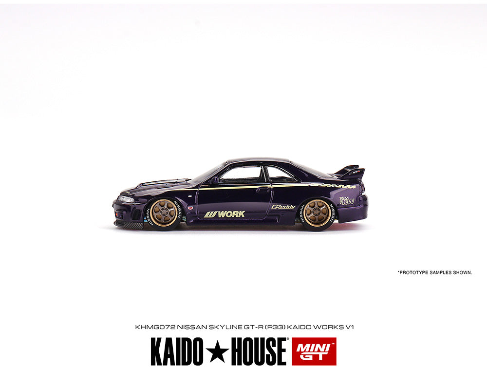 Mini GT x Kaido House #72 1:64 Nissan Skyline GT-R (R33) Kaido Works V1