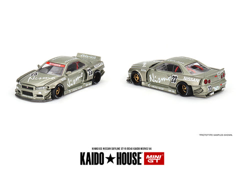 Kaido House x Mini GT 1:64 Nissan Skyline GT-R (R34) Kaido Works V4 - Unrivaled USA