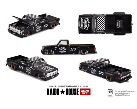 Kaido House x Mini GT Chevrolet Silverado Dually Hot Rod V1 – Flat Black - Unrivaled USA
