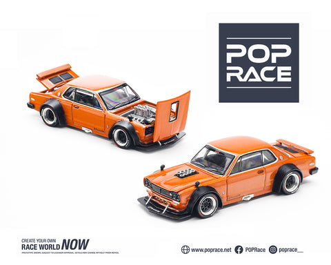 Pop Race 1:64 Nissan Skyline GT-R V8 Drift (Hakosuka) Pandem in Orange - Unrivaled USA