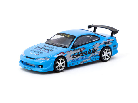 Tarmac Works 1:64 Vertex Nissan Silvia (S15) GReddy Special Limited Edition – Global64 - Unrivaled USA (Front)