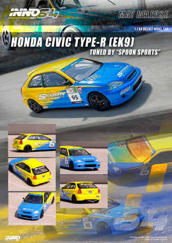 Inno64 1:64 Honda Civic Type-R (EK9) Tuned by Spoon Sports - Unrivaled USA