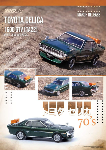 Inno64 1:64 Toyota Celica 1600GT (TA22) with Luggage Rack - Unrivaled USA