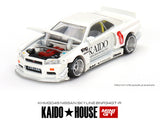 Kaido House x Mini GT 1:64 Nissan Skyline GT-R (R34) Kaido Works V2 (White) Limited Edition - Unrivaled USA