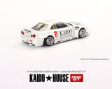 Kaido House x Mini GT 1:64 Nissan Skyline GT-R (R34) Kaido Works V2 (White) Limited Edition - Unrivaled USA