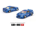 Kaido House x Mini GT 1:64 Nissan Skyline GT-R (R34) Kaido Works V3 – Blue – Limited Edition - Unrivaled USA