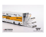 Mini GT 1:64 LB Racing Transport Mercedes Benz Actros with Nissan S15 Silvia Presentation - Unrivaled USA