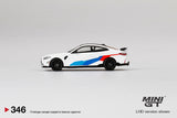 Mini GT 1:64 MiJo Exclusive BMW M4 M-Performance (G82) Alpine White - Unrivaled USA