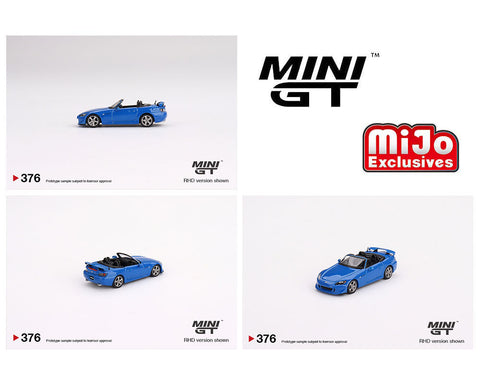Mini GT 1:64 MiJo Exclusive Honda S2000 (AP2) Type S Apex Blue - Unrivaled USA