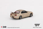 Mini GT 1:64 MiJo Exclusive Nissan Skyline GT-R R34 M Spec Silica Breath - Unrivaled USA