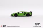 Mini GT 1:64 MiJo Exclusives Lamborghini Aventador SVJ Verde Mantis - Unrivaled USA