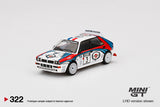 Mini GT 1:64 MiJo Exclusives Lancia Delta HF Integrale Evoluzione 1992 Rally 1000 Lakes Winner #3 - Unrivaled USA