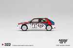 Mini GT 1:64 MiJo Exclusives Lancia Delta HF Integrale Evoluzione 1992 Rally 1000 Lakes Winner #3 - Unrivaled USA