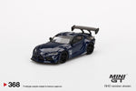 Mini GT 1:64 Mijo Exclusive HKS Toyota GR Supra (A90) Downshift Blue Limited Edition - Unrivaled USA