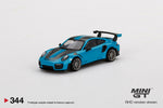 Mini GT 1:64 Mijo Exclusives Porsche 991 GT2 RS Weissach Package Miami Blue - Unrivaled USA