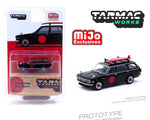 Tarmac Works 1:64 MiJo Exclusive Datsun Bluebird 510 Wagon Black With Surfboard Special Limited Edition - Unrivaled USA