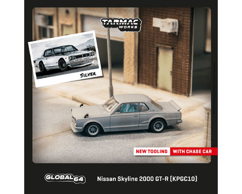 Tarmac Works 1:64 Nissan Skyline 2000 GT-R (KPGC10) Silver - GLOBAL64 - Unrivaled USA