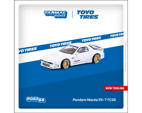 Tarmac Works 1:64 Pandem Mazda RX7 FC3S Toyo Tires White - ROAD64 - Unrivaled USA