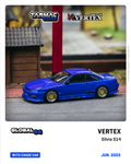 Tarmac Works 1:64 Vertex Silvia S14 Blue - GLOBAL64 - Unrivaled USA