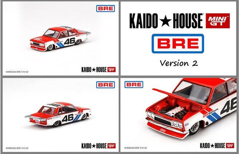 Kaido House x Mini GT 1:64 Datsun 510 Pro Street BRE #46 (Matte White) - Version 2 - Unrivaled USA